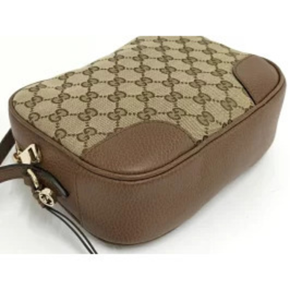 GUCCI Shoulder Bag GG Canvas Leather Brown - Picture 4 of 9